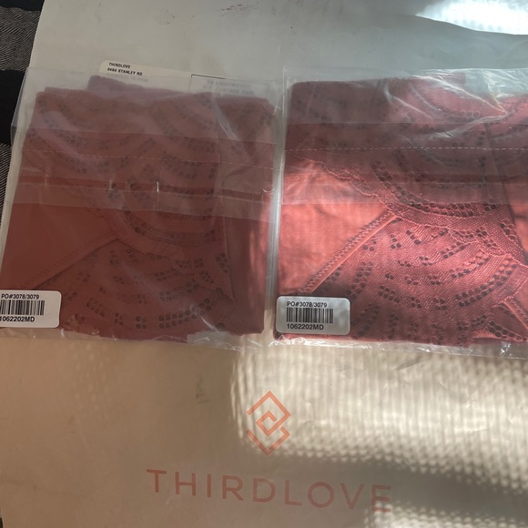 ThirdLove Rosewood Lace deco briefs. Size medium. - Picture 2 of 4